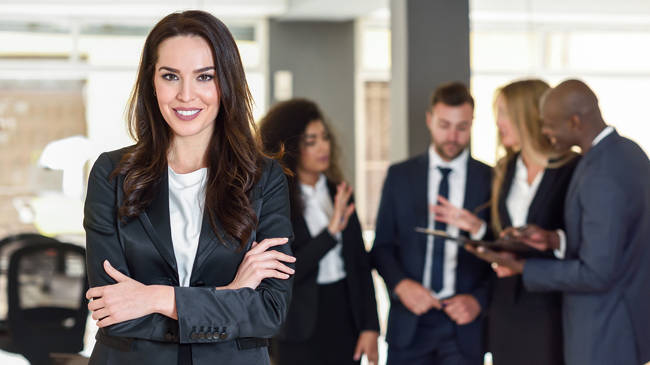 Businesswoman leader in modern office