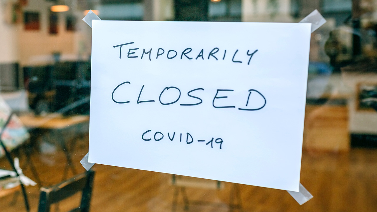 Coffee shop closed by COVID-19