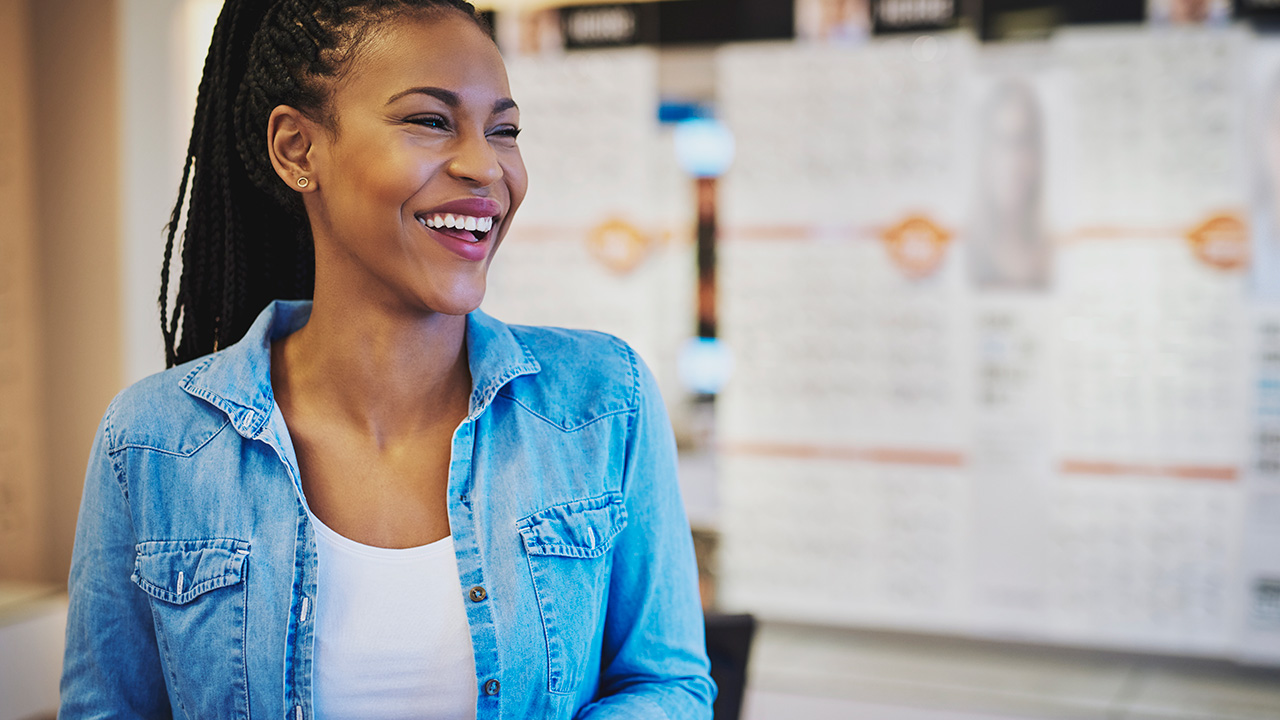 Laughing female entrepreneur