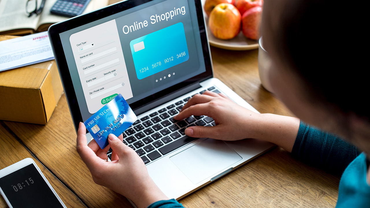 People purchsing goods e-commerce online shopping