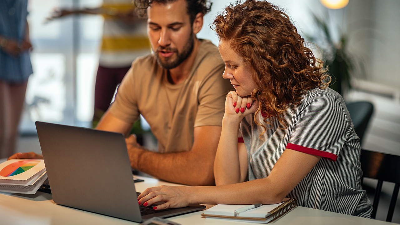 Young businesspeople working together in office