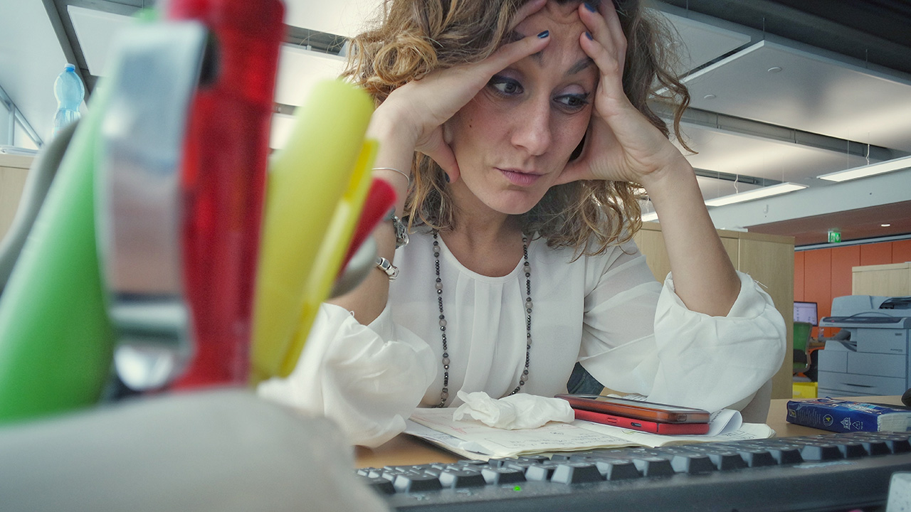 Stressed business woman