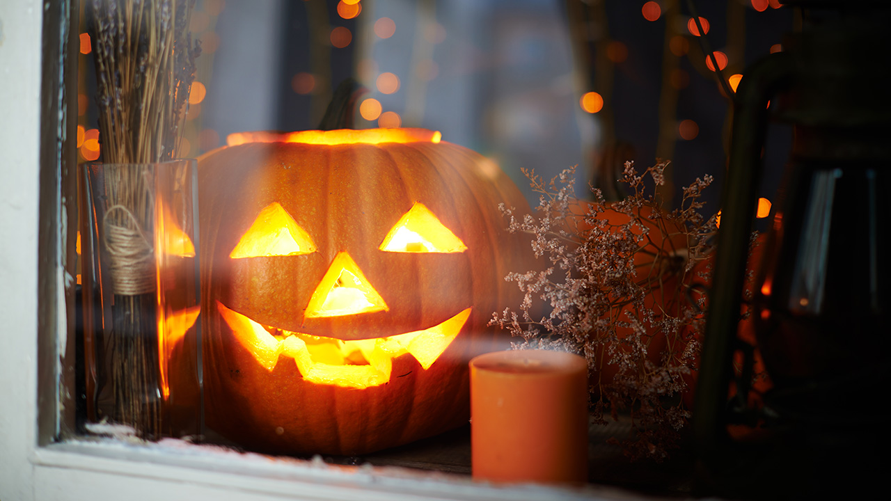 Halloween Pumpkin in a Small Business Shop Window