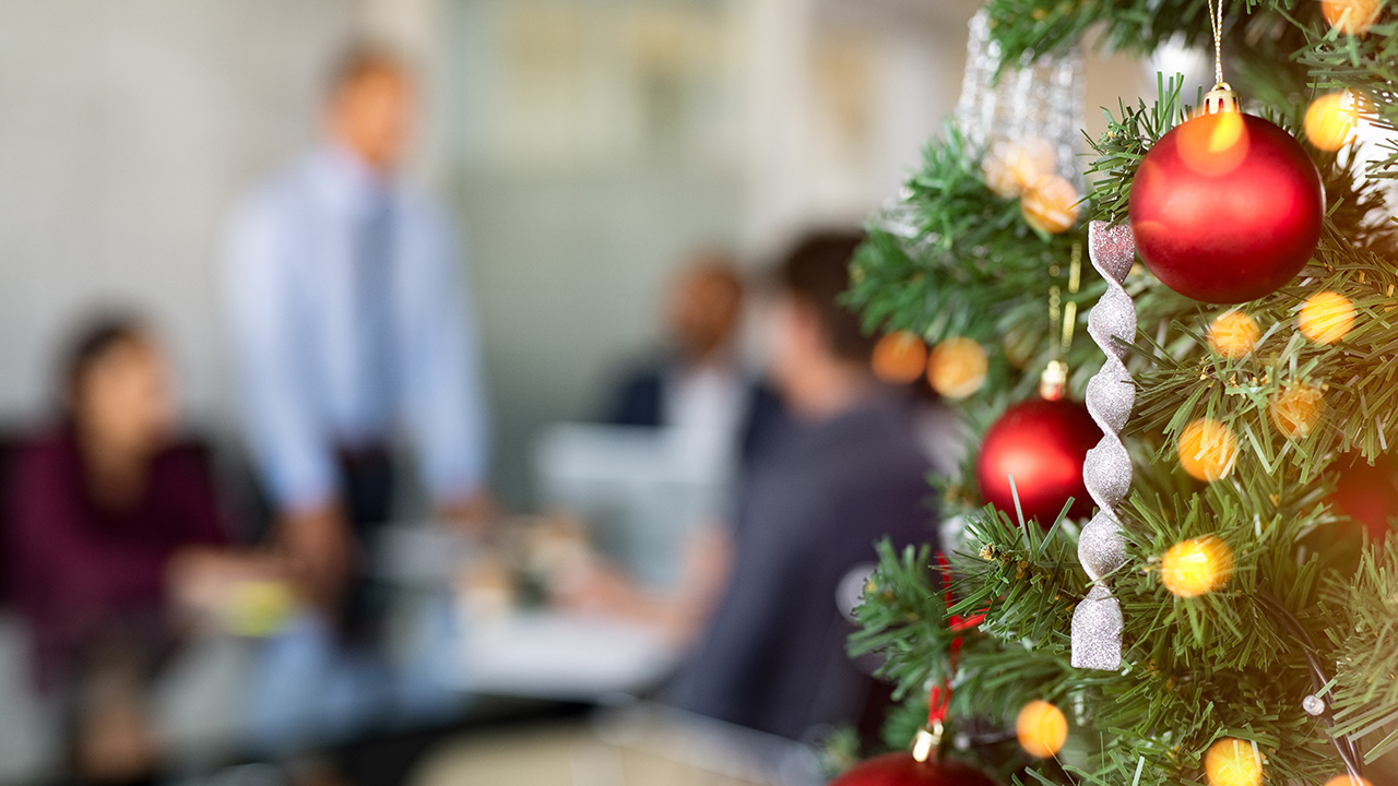 Christmas Tree in Business Office