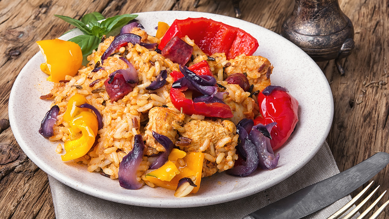 Plate of Creole Spicy Jambalaya